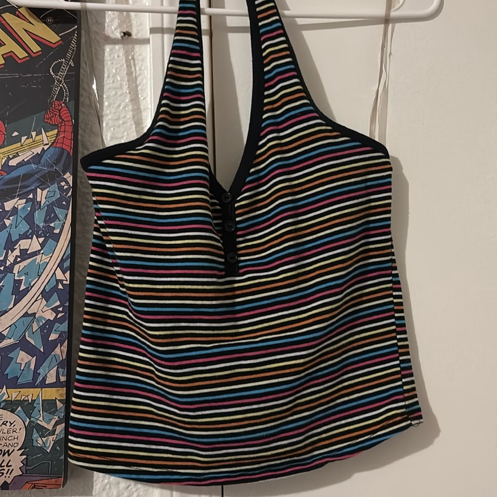 Multicolor halter top